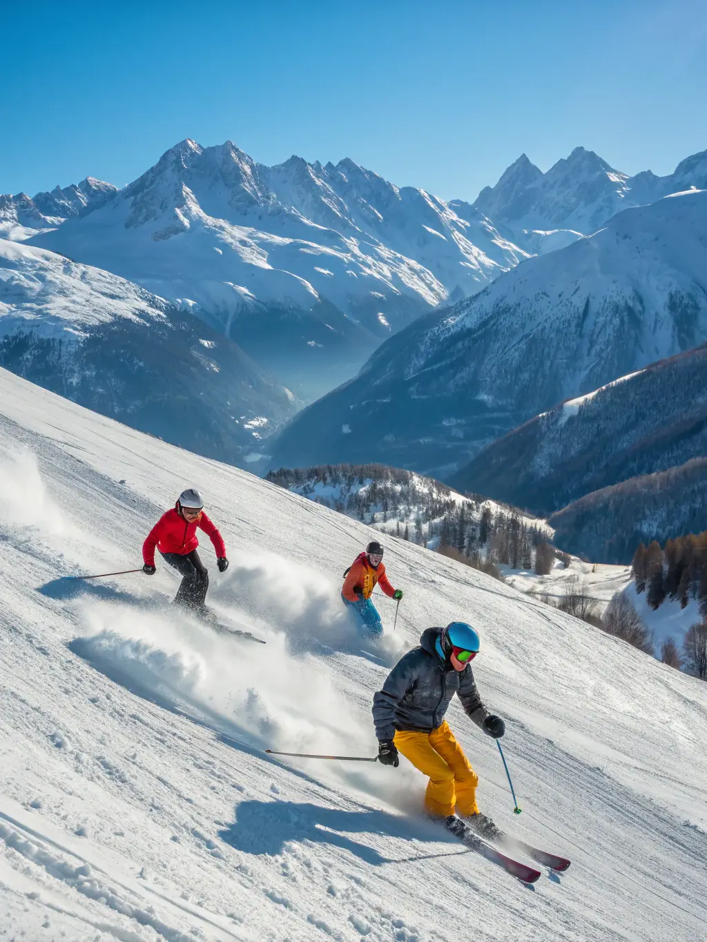 A picture of a group participating in a ski touring adventure in the mountains, highlighting the challenging and rewarding experiences offered by ASS SPORT NATURE PAYS DE SAINT-FLOUR.