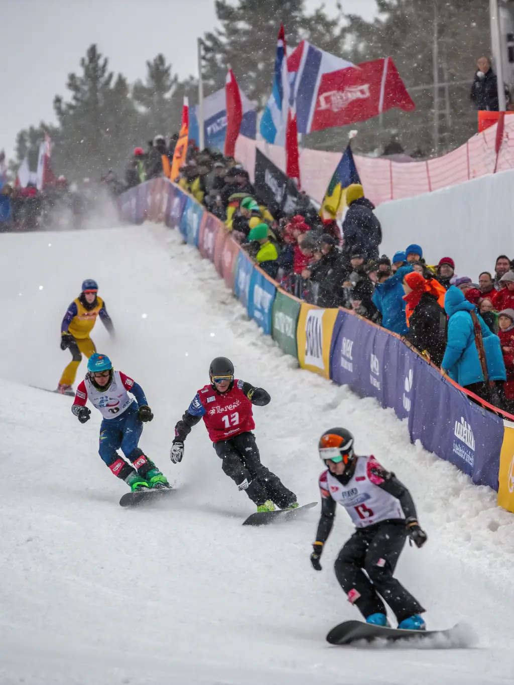 A diverse group of people participating in a cross-country skiing event, showcasing community engagement and healthy competition.